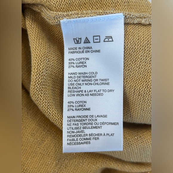 NWOT Free People Women’s Gold Metallic Mock Neck Long Sleeve Sweater Dress Sz. M - Picture 9 of 9